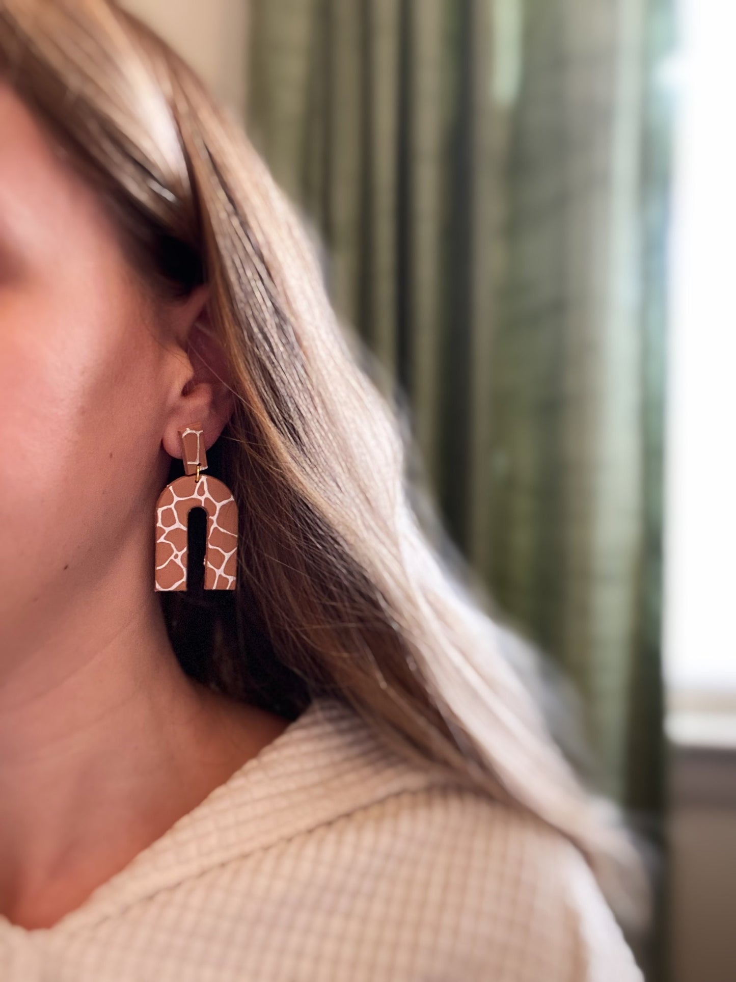 Clay Earrings • Handmade • Giraffe Arches