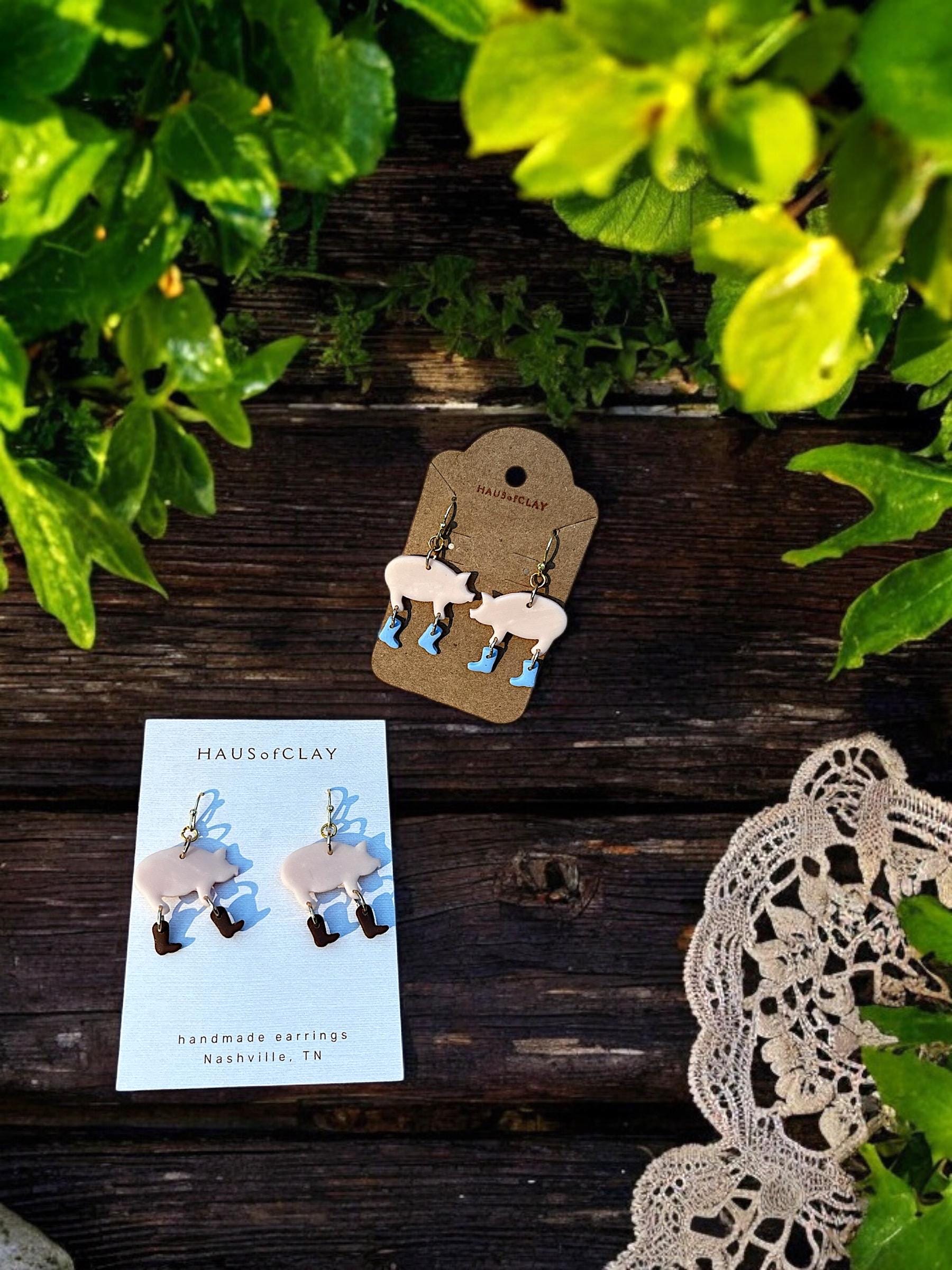 Clay Earrings • Handmade • Boot Farm